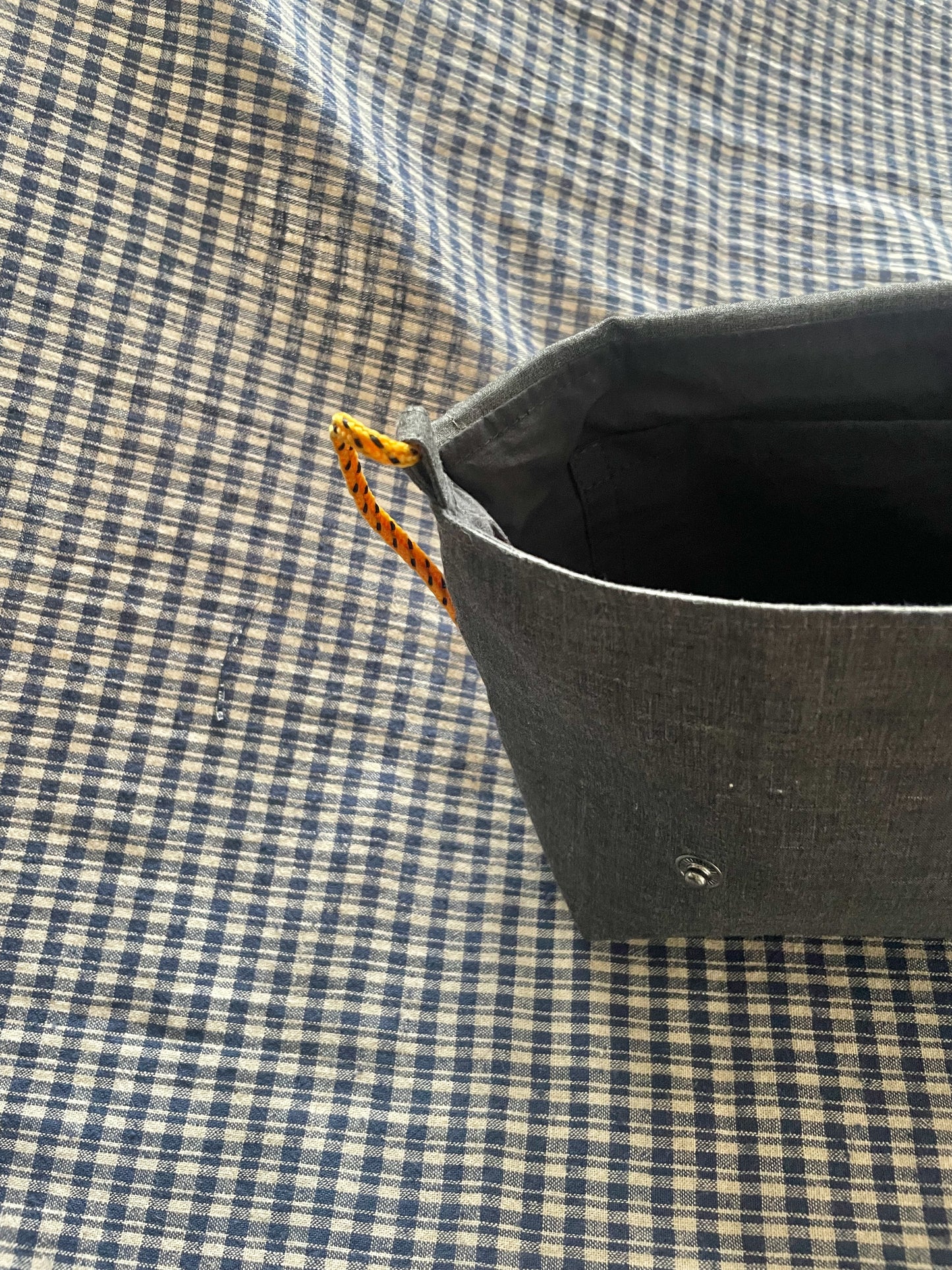 Mini Satchel 004 - Grey Deadstock Cotton