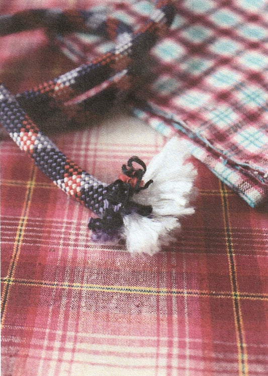 Studio In Progress materials, climbing rope and vintage fabric