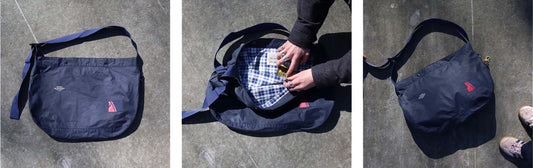 Studio In Progress Large Crossbody Bag made from reclaimed tents