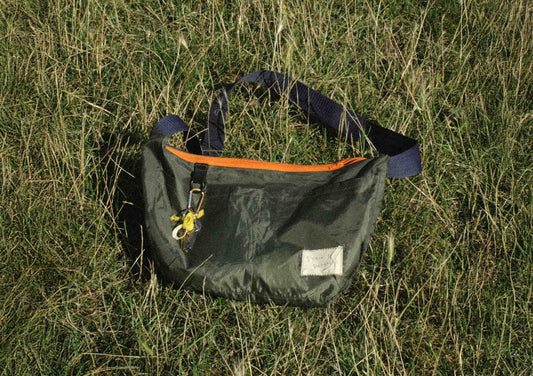 Studio In Progress Large Crossbody Bag made from reclaimed tents