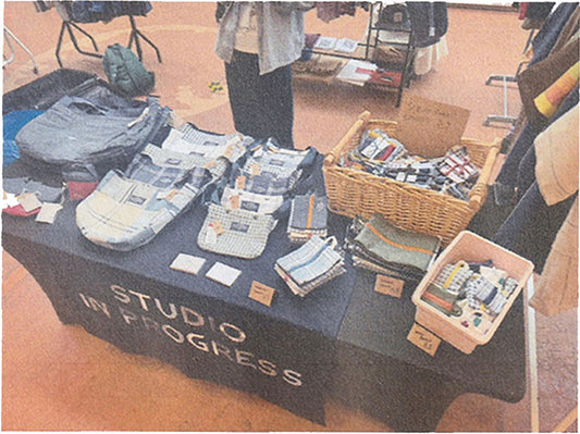 Studio In Progress Sustainable Marketplace Stall selling handmade bags