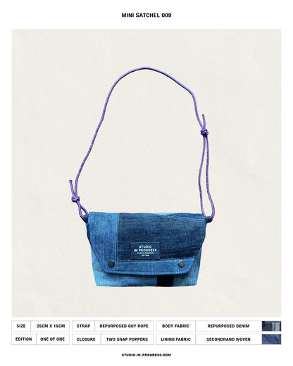 Mini Satchel 009 - Denim Patchwork