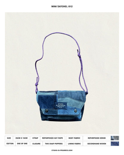Mini Satchel 012 - Denim Patchwork