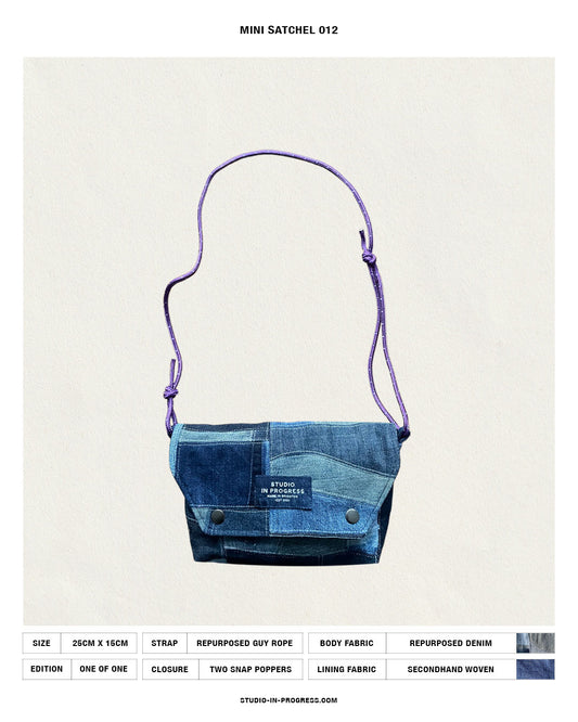Mini Satchel 012 - Denim Patchwork