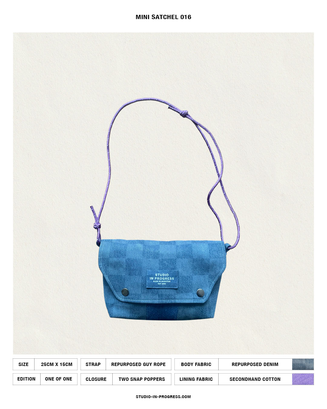 Mini Satchel 016 - Repurposed Denim