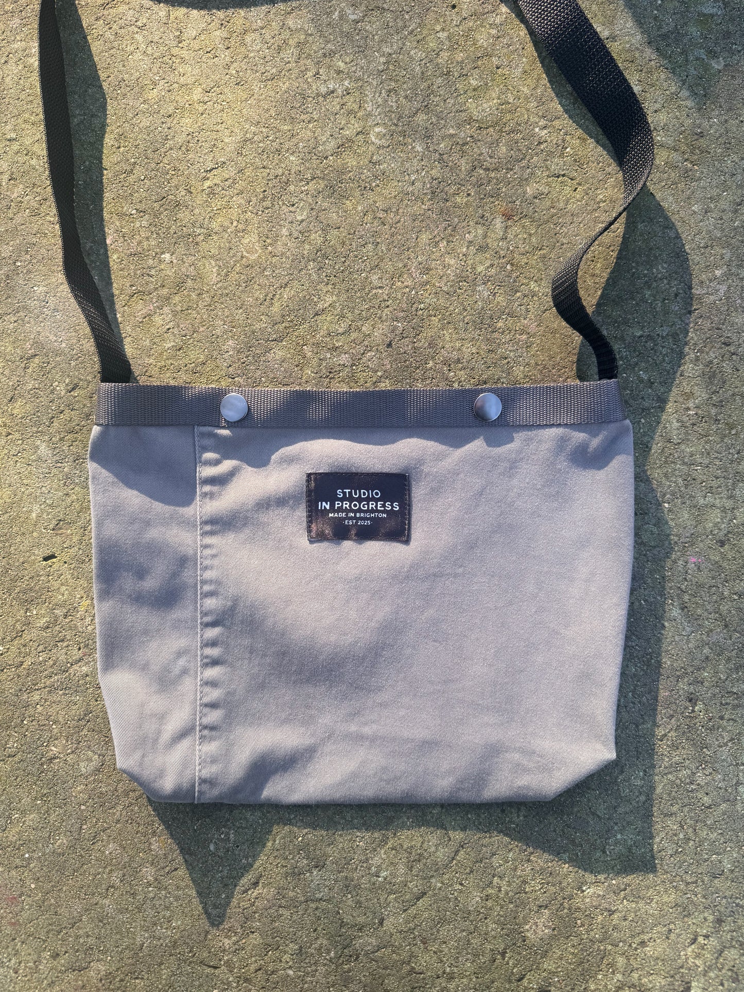 Grey Twill Webbing Bag