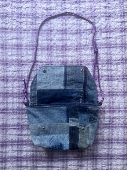 Mini Satchel 009 - Denim Patchwork