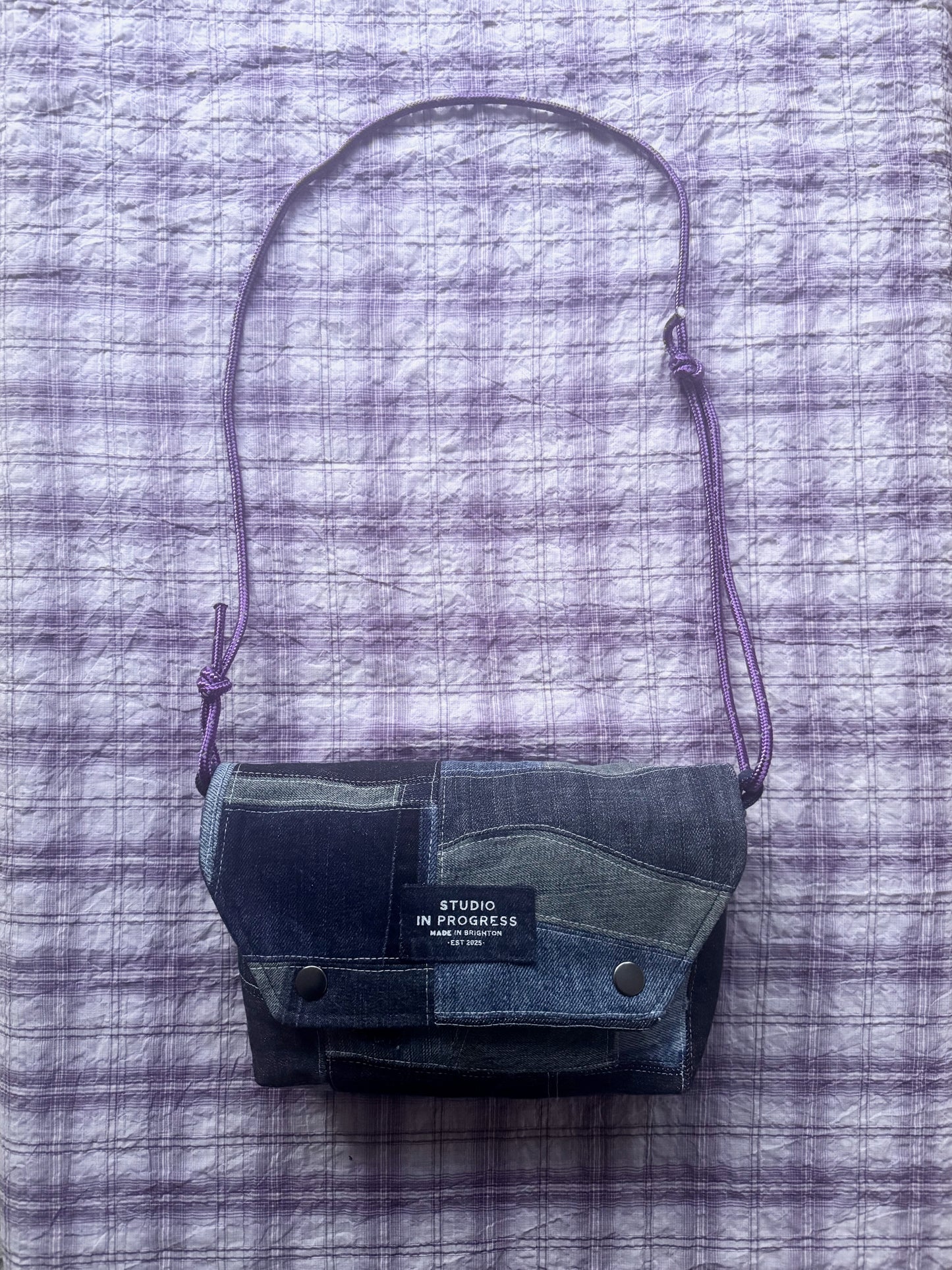 Mini Satchel 012 - Denim Patchwork