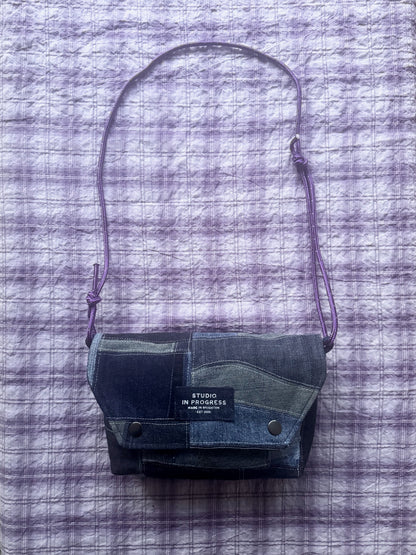 Mini Satchel 012 - Denim Patchwork