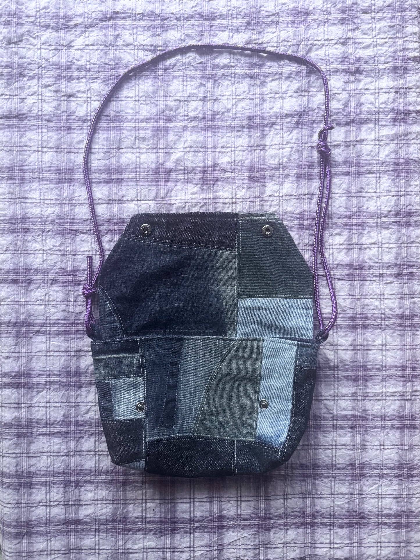 Mini Satchel 012 - Denim Patchwork