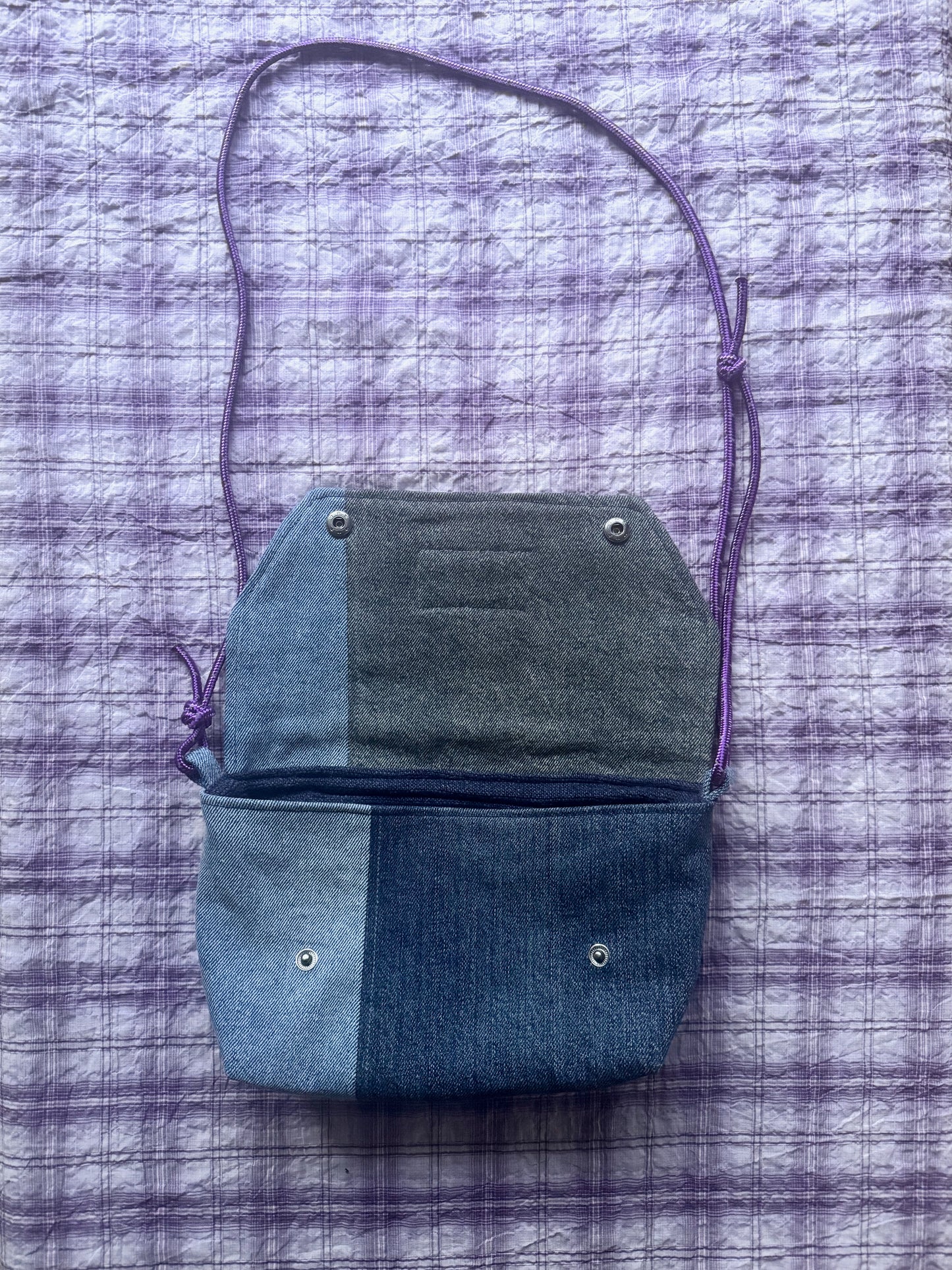 Mini Satchel 010 - Denim Patchwork