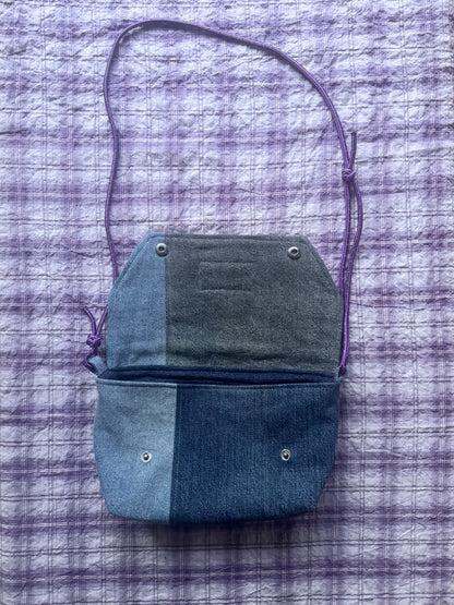 Mini Satchel 010 - Denim Patchwork