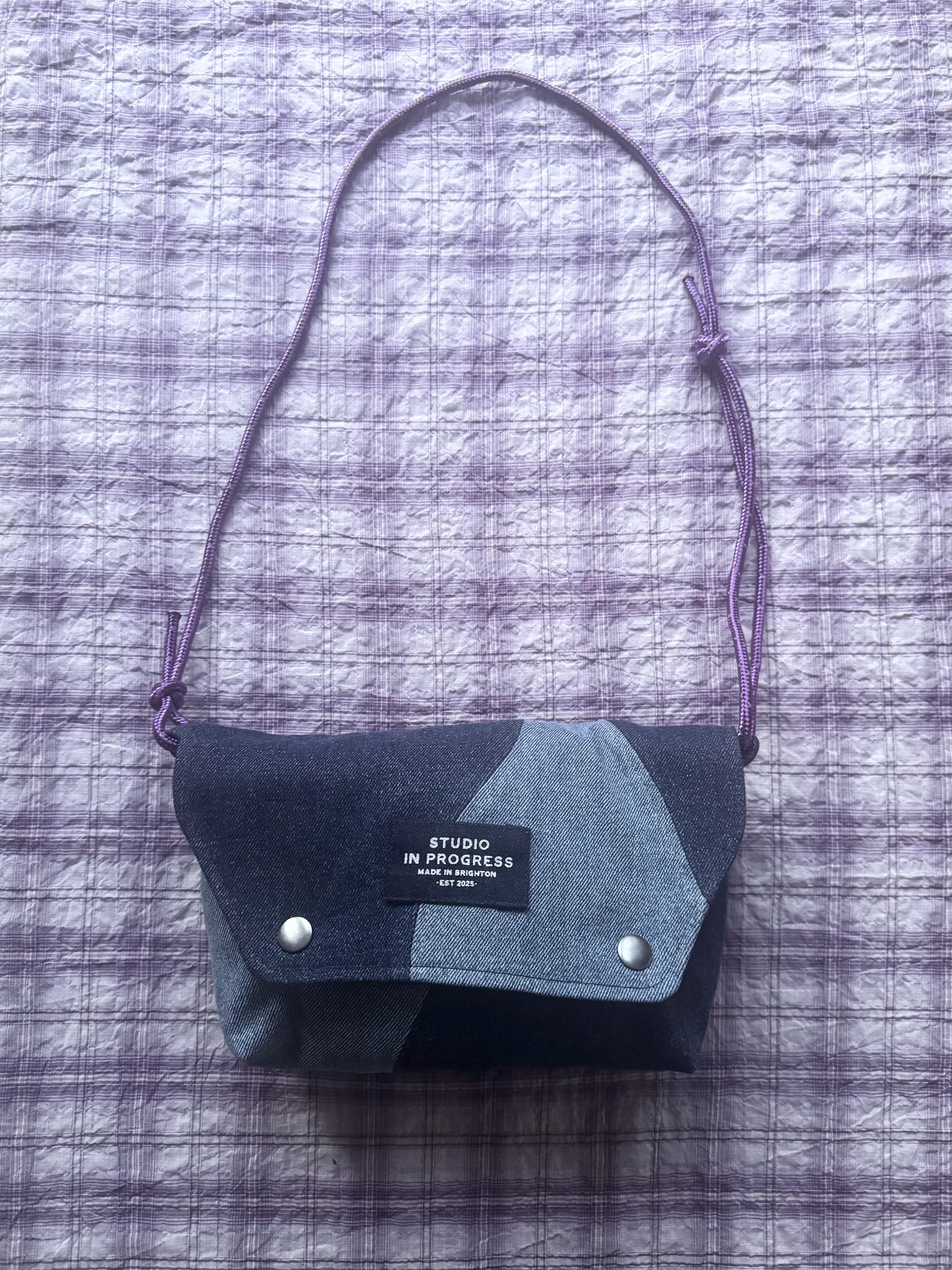 Mini Satchel 011 - Denim Patchwork