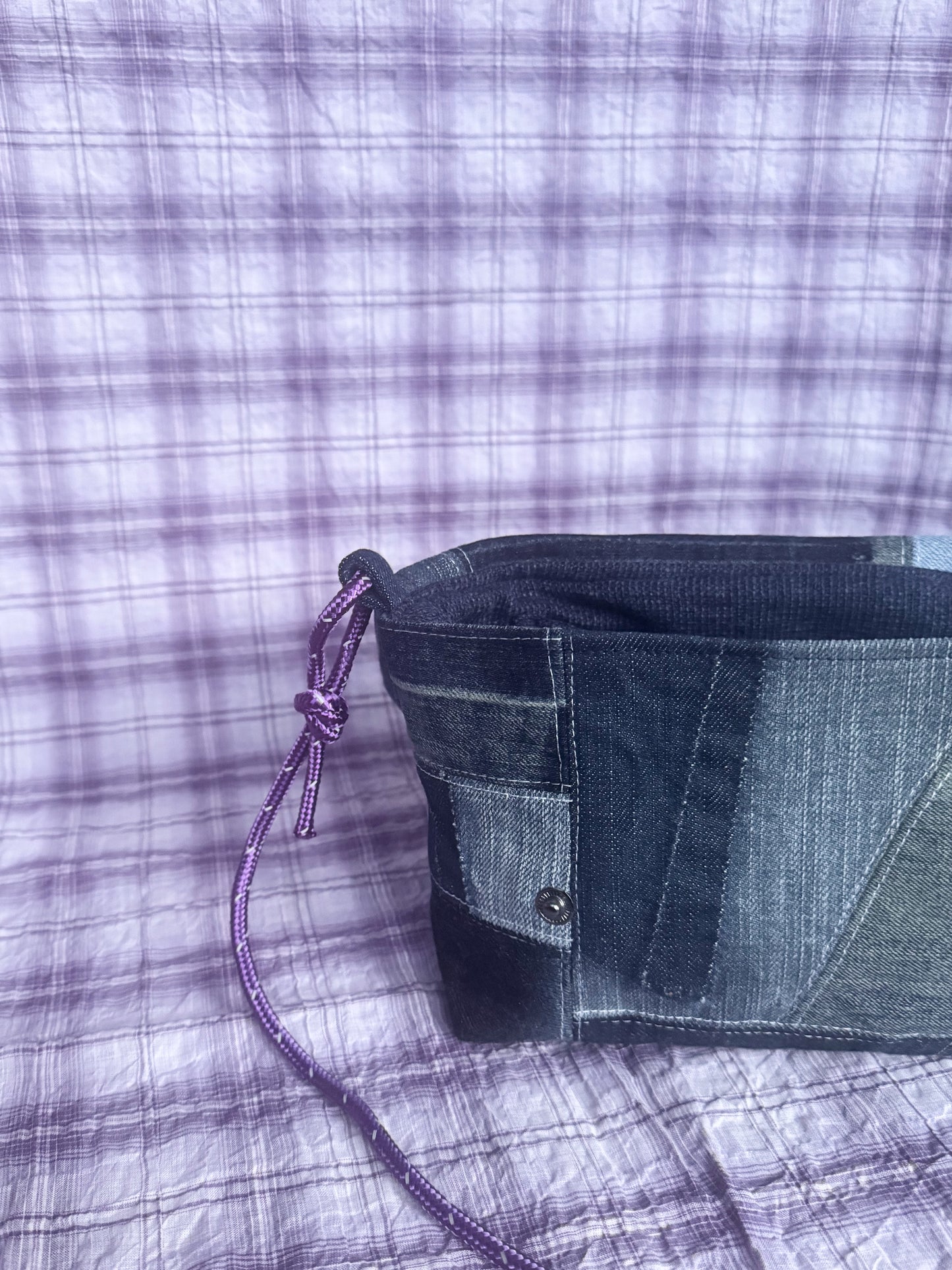 Mini Satchel 012 - Denim Patchwork