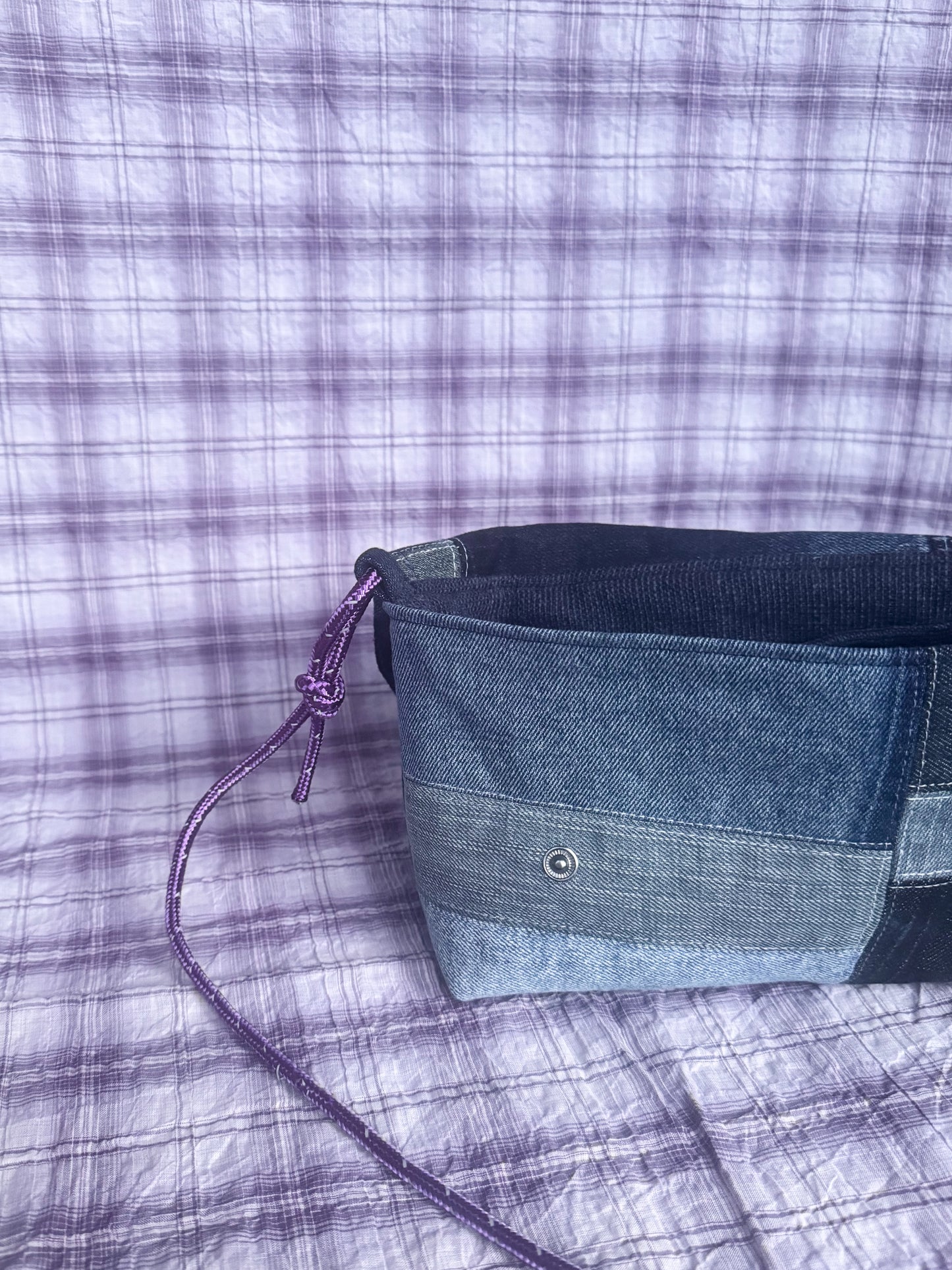 Mini Satchel 009 - Denim Patchwork