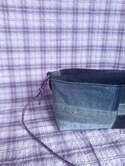 Mini Satchel 009 - Denim Patchwork