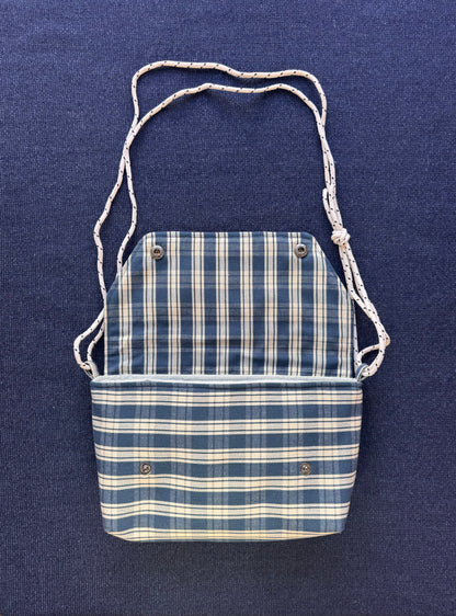 Mini Satchel 017 - Blue Secondhand Ticking