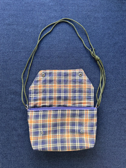 Mini Satchel 018 - Blue/Orange Vintage Check