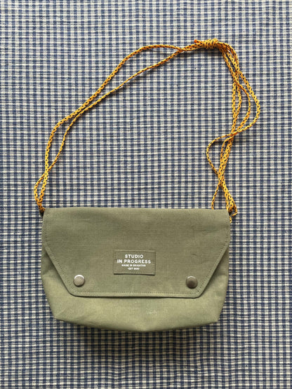 Mini Satchel 001 - Reclaimed Green Canvas