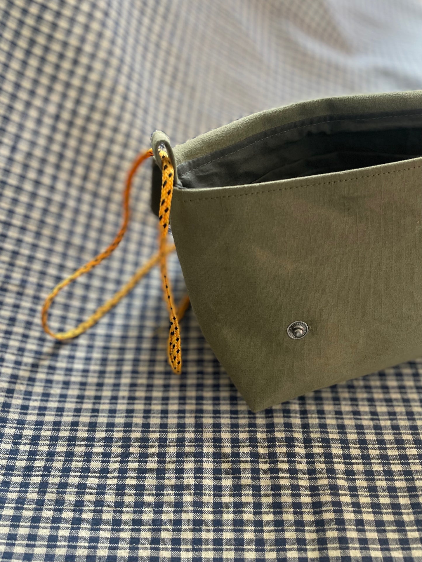 Mini Satchel 001 - Reclaimed Green Canvas