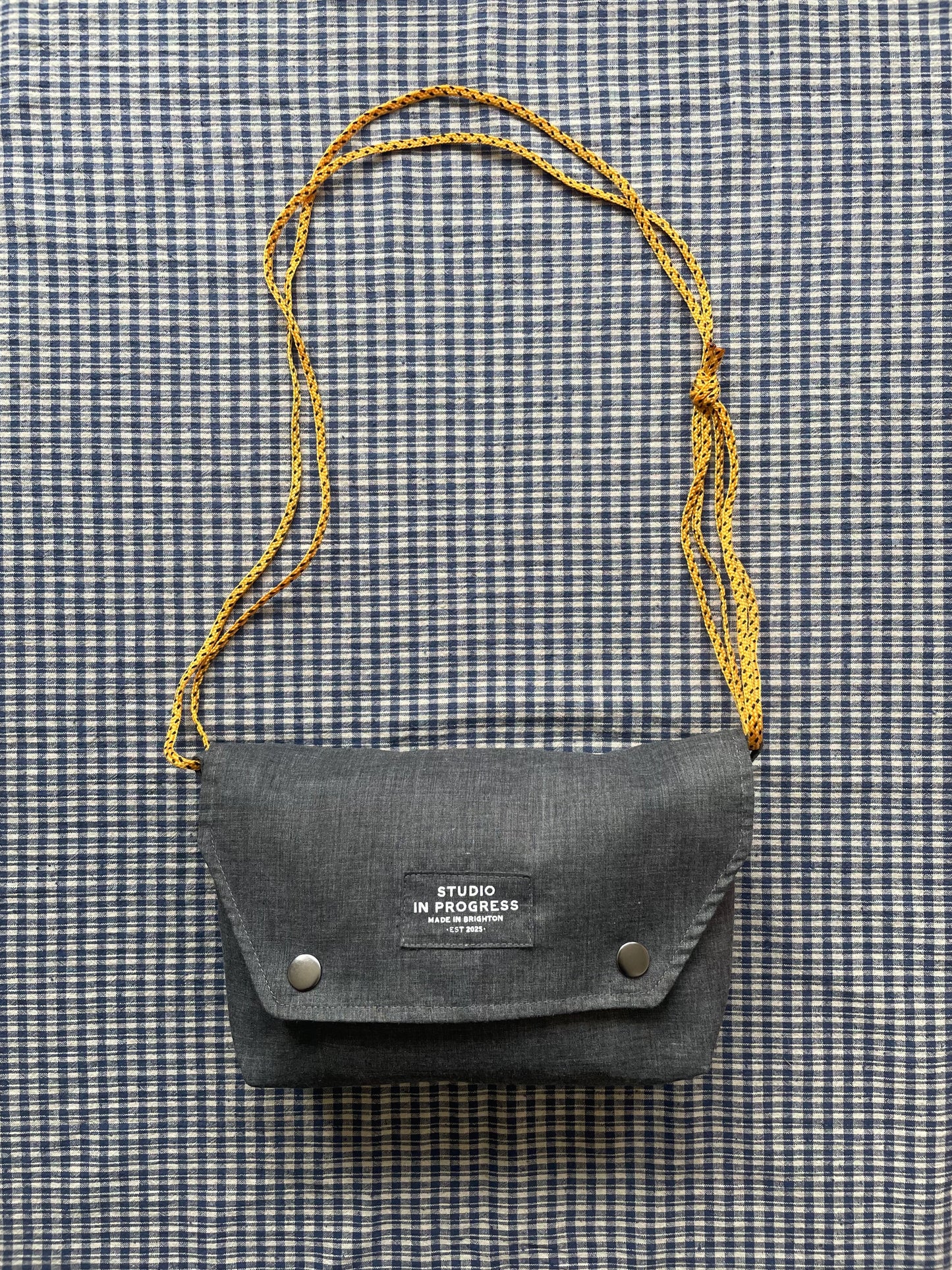 Mini Satchel 004 - Grey Deadstock Cotton