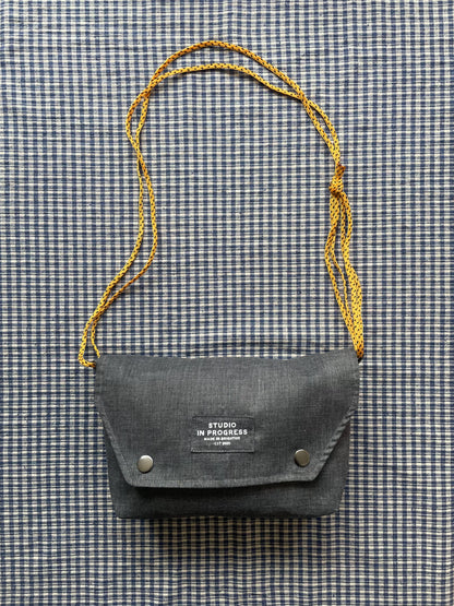 Mini Satchel 004 - Grey Deadstock Cotton