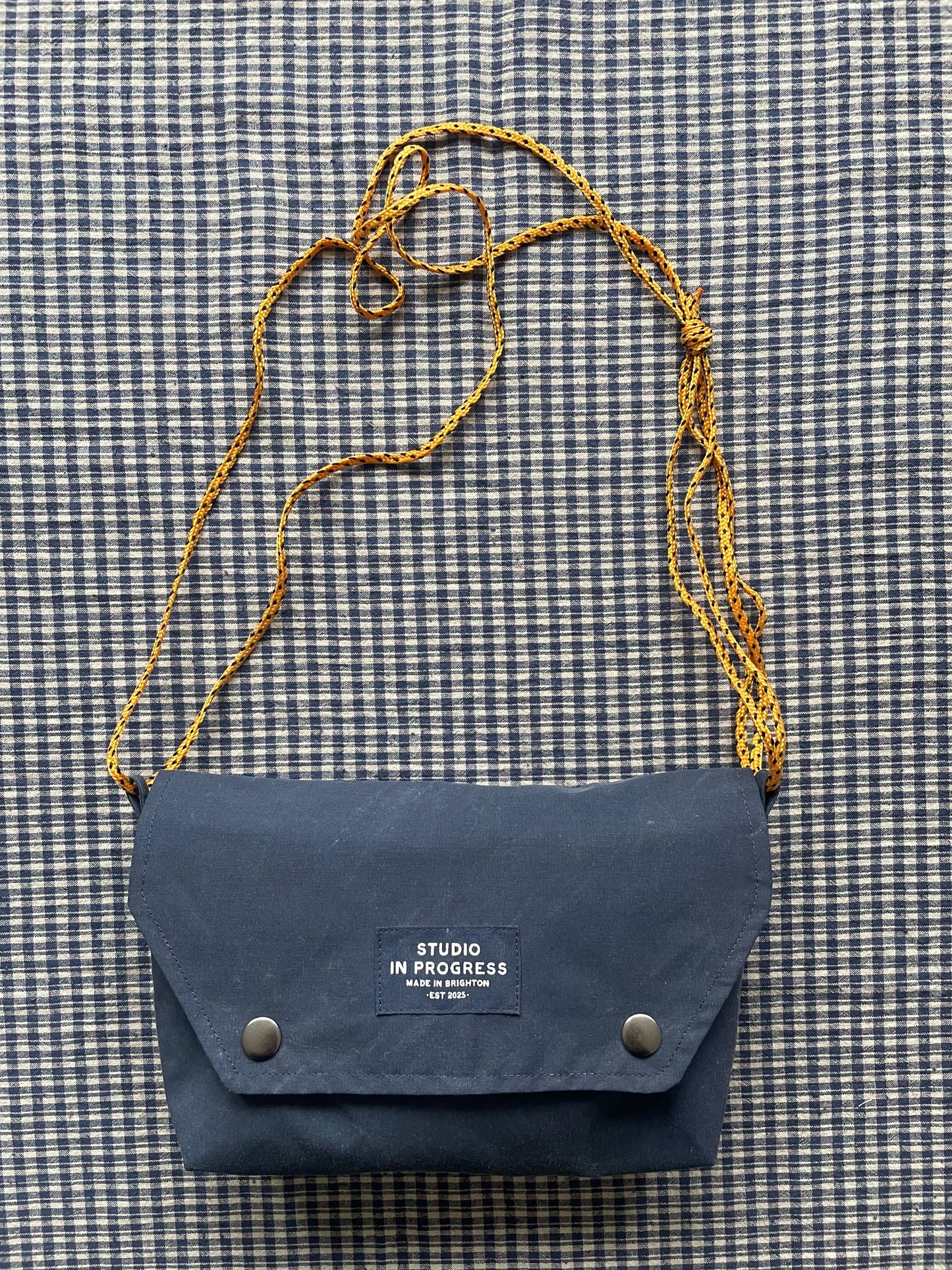 Mini Satchel 002 - Reclaimed Blue Canvas Tent