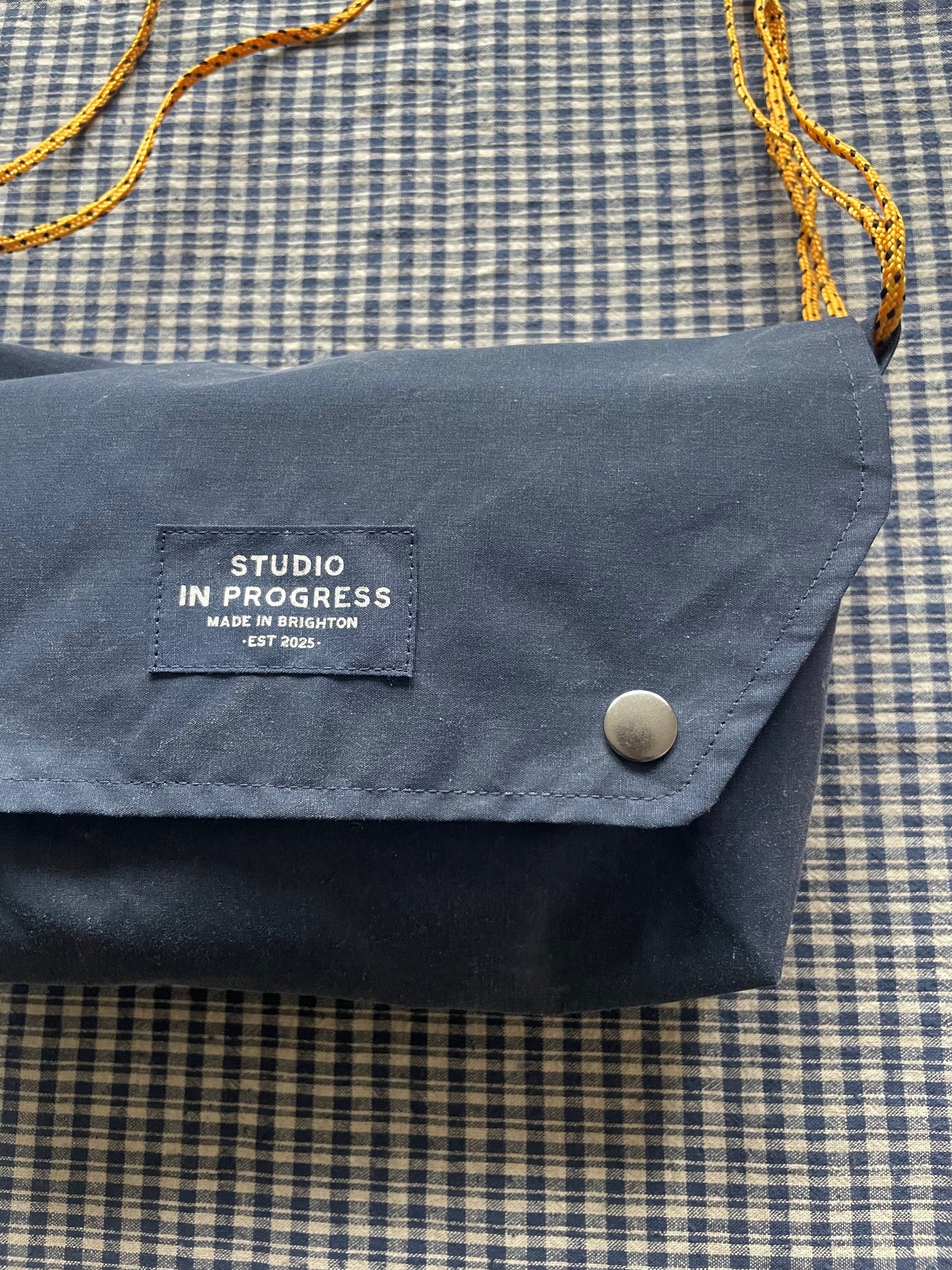 Mini Satchel 002 - Reclaimed Blue Canvas Tent