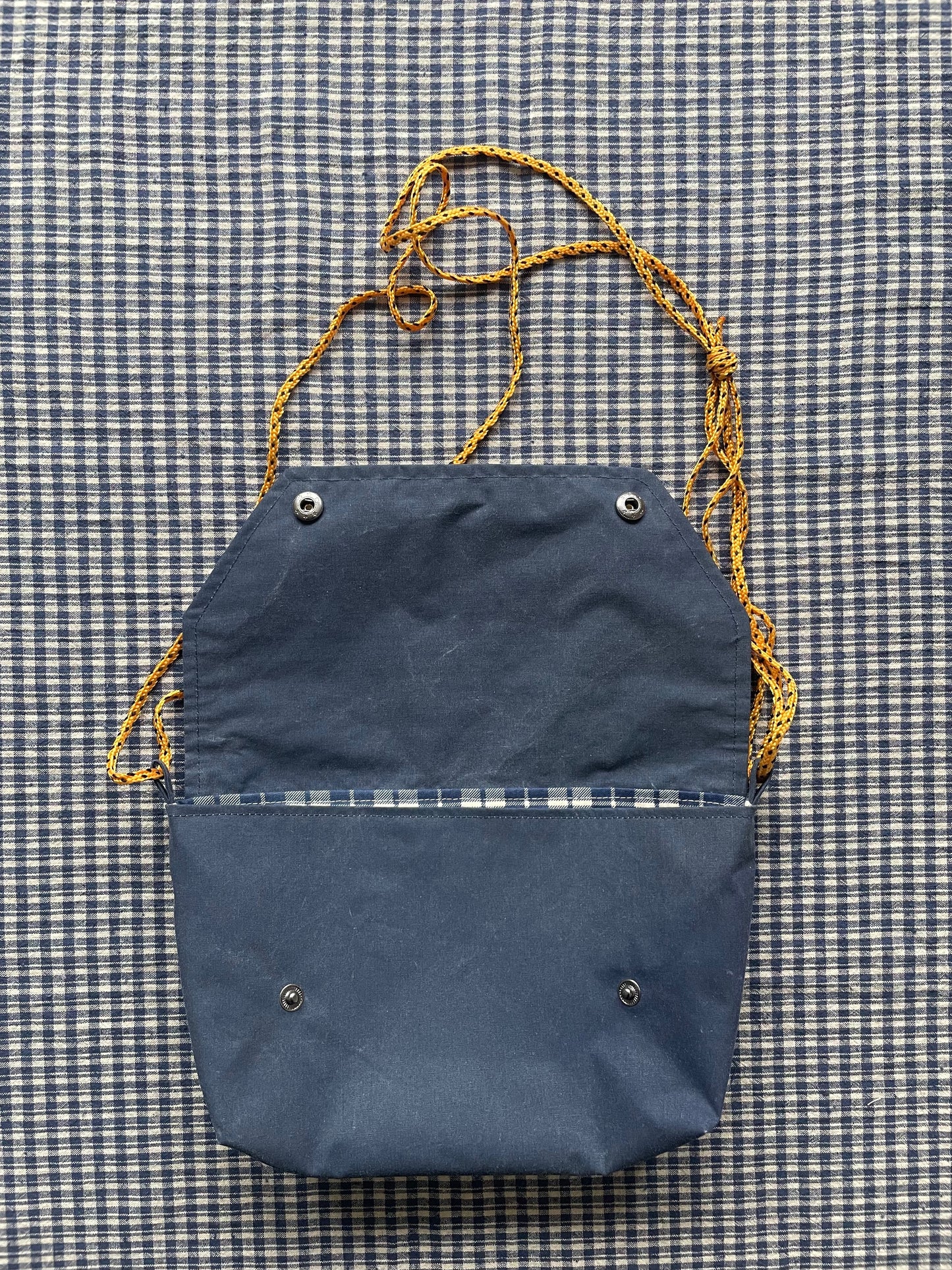 Mini Satchel 002 - Reclaimed Blue Canvas Tent
