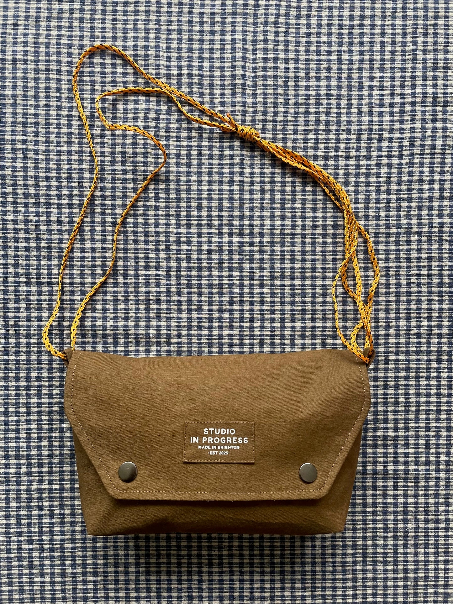 Mini Satchel 003 - Brown Deadstock Cotton