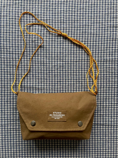 Mini Satchel 003 - Brown Deadstock Cotton