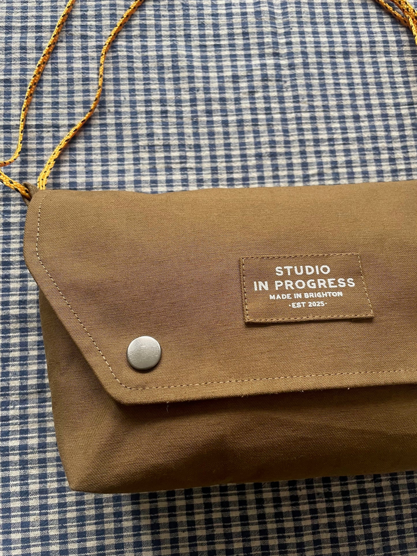 Mini Satchel 003 - Brown Deadstock Cotton