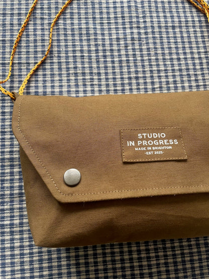 Mini Satchel 003 - Brown Deadstock Cotton