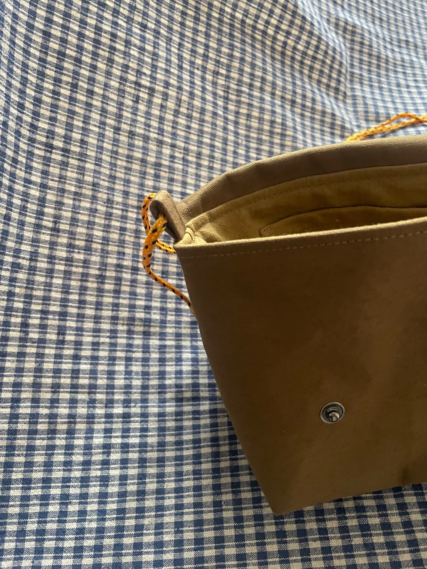 Mini Satchel 003 - Brown Deadstock Cotton