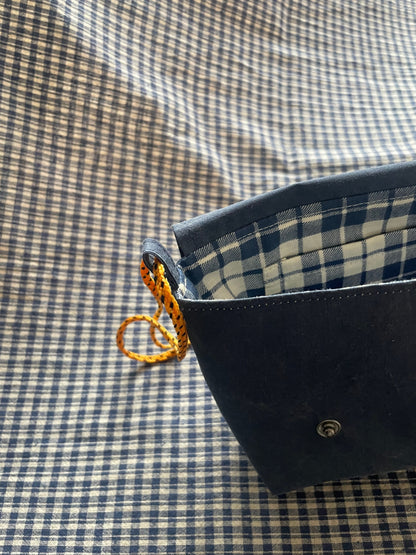 Mini Satchel 002 - Reclaimed Blue Canvas Tent