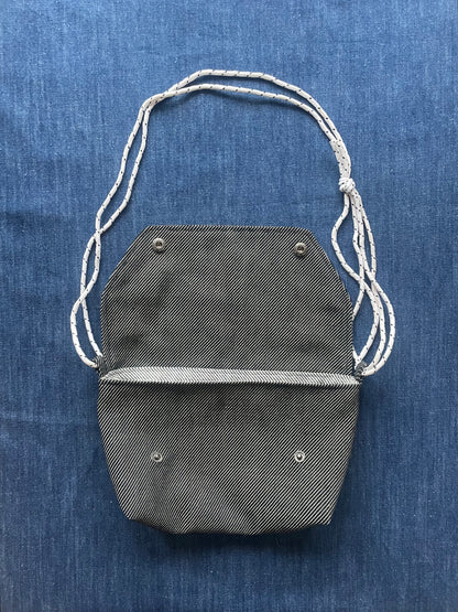 Mini Satchel 013 - Black Stripe Secondhand Denim