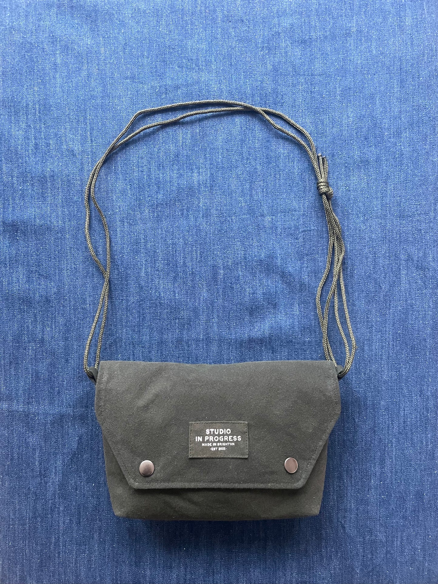 Mini Satchel 015 - Green  Repurposed Wax Canvas