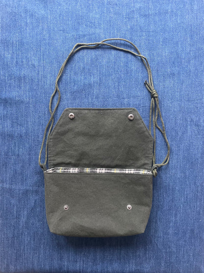 Mini Satchel 015 - Green  Repurposed Wax Canvas