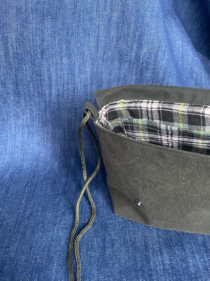 Mini Satchel 015 - Green  Repurposed Wax Canvas